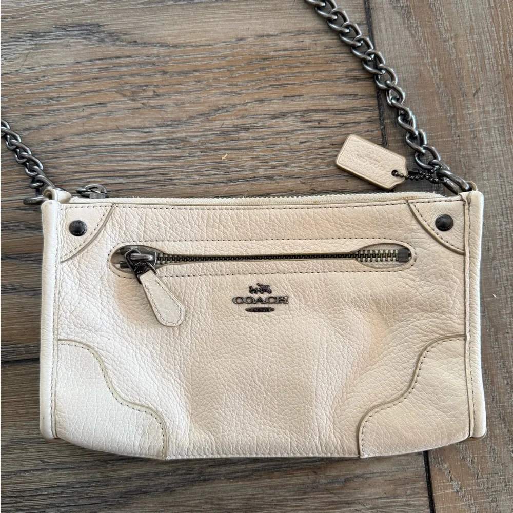 Coach Cream Leather Crossbody Bag - Picture 2 of 9